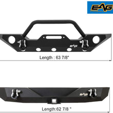 EAG Fit for 07-18 Jeep JK Wrangler Front Bumper with Fog Light hole and Rear Bumper with 2" Hitch Receiver Combo
