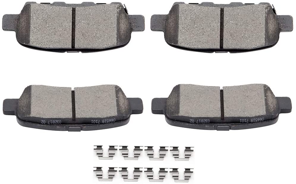 Ceramic Brake Pads Kits,4 Rear Brake Pads LSAILON fit for Infiniti,for Nissan 350Z 370Z Altima Juke Leaf Maxima Murano Pathfinder Quest Rogue, Suzuki Grand Vitara,hardware