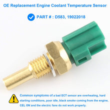 Engine Coolant Temperature Sensor, ECT Temp Sensor Replace D583, 19022018 for Toyota 4Runner Avalon Camry Corolla RAV4 Sienna Solara Tacoma Tundra, More Lexus, Scion, Pontiac, Mazda Vehicles