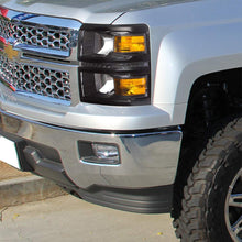 For 14-16 Chevy Silverado 1500 LED Black lens Pair Headlights Headlamps Amber Reflector Lamp