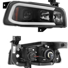 For 2006-10 Dodge Charger LED Daytime Running Lamp Bar Projector Headlights Black Housing Clear Lens Halogen Model Only