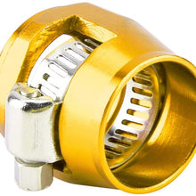 Cuque Car Fuel Water Hose Clip Aluminum Universal Durable Automotive Oil Fuel Water Hose Tube Trimmer Clip 1.8g 13mm AN10(Gold)