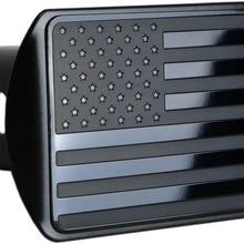 bparts American Black Flag Trailer Metal Hitch Cover Fits 2" Receivers (Black) (Black)