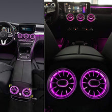 Qii lu Rear Seat Air Vent Ambient Light Fits for C/GLC/E Series 2015-2019 ABS (Gradient 64 Color)