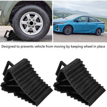 Rubber Wheel Chock, 2pcs Heavy Duty Car Anti-slip Block Tyre Slip Stopper Wheel Alignment Block Tire Support Pad