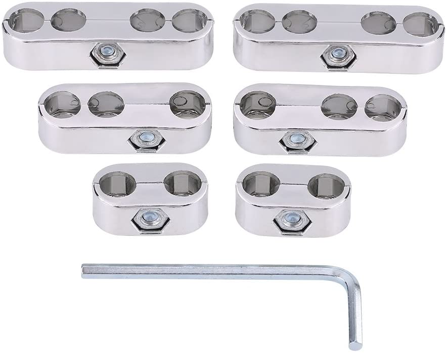 Engine Spark Plug Wire Separators for 7mm/8mm Spark Plug Wires, Wire Separators Divider for Chevy Ford and Mopar(Silver) (Silver)