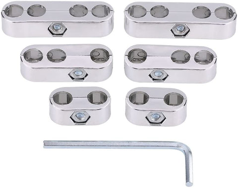 Keenso 7mm / 8mm Spark Plug Wire Separators Divider Looms Ignition Wire Separators Holders for Chevy Ford & Mopar (Silver SI-A0730)