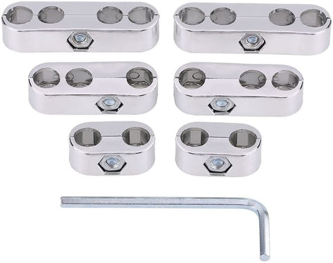 Engine Spark Plug Wire Separators for 7mm/8mm Spark Plug Wires, Wire Separators Divider for Chevy Ford and Mopar(Silver)