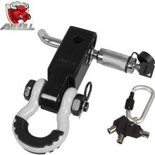 AMBULL Shackle Hitch Receiver 2 Inch, with 3/4 Inch D-Ring Shackle, Locking Pin, 2 Insurance Pins, Heavy Duty Solid Recovery Kit, Red