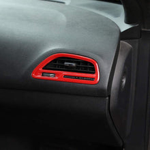 Bishop Tate (Left Hand Drive ONLY) Car Styling Red Side A/C Air Outlet Vent Frame Decoration Cover Trim for Dodge Challenger 2015-2019