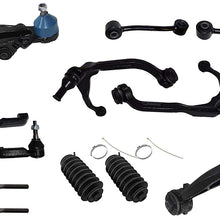 Detroit Axle - 12PC Front Upper Lower Control Arms w/Ball Joint, Sway Bars, Inner Outer Tie Rods, Rack Boots for 2007-2011 Dodge Nitro - [2008-2012 Jeep Liberty]