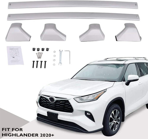 Snailfly Silver Cross Bars Roof Racks Fit for 2020 2021 Toyota Highlander XLE & Limited & Platinum (Models with Side Rails)