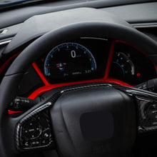 Thenice for 10th Gen Civic Dash Board Instrument Panel Dial Dashboard Trim Cover Frame ABS Decal Interior Moulding Accessories for Honda Civic 2020 2019 2018 2017 2016 -Red