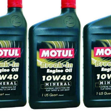 Motul 108080 Set of 5 Break-in 10W-40 Mineral Oil 1-Quart Bottles