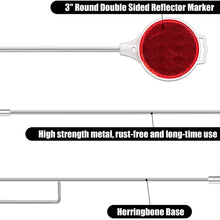 CZC AUTO Red Reflective Driveway Markers 37.5-inch Double Sided Metal Post Driveway Reflectors for Easy Visibility at Night or Any Weather 8 Pack