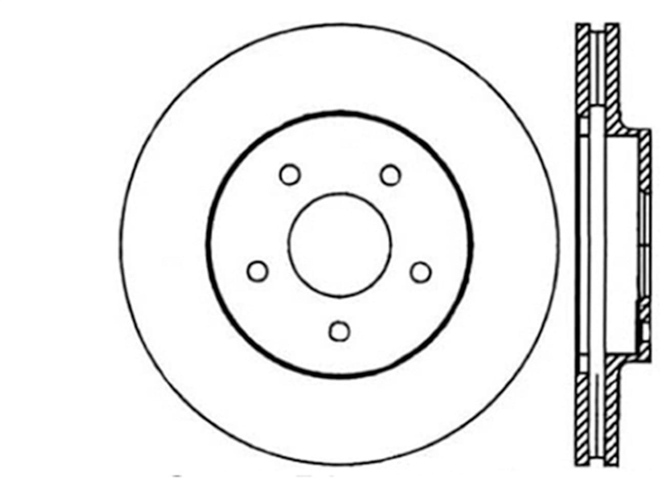 StopTech 127.42071R Sport Drilled/Slotted Brake Rotor (Front Right), 1 Pack