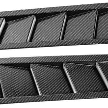 YJXUSHYQ Hood Intake Panel Intake Panel ABS Black Carbon Grain Universal Air Flow Vent Intake Hood Bonnet Cover Decorative Panel 2Pcs