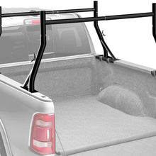 Truck Ladder Rack 800lbs Capacity with (8) Non-Drilling C-Clamps Heavy Duty Extendable Universal Pickup Truck Rack Two-bar Set Matte Black One Pair