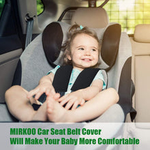 MIRKOO Car Seat Belt Cover Pad, 2-Pack Soft Car Safety Seat Belt Strap Shoulder Pad for Adults and Children, Suitable for Car Seat Belt, Backpack, Shoulder Bag, Laptop Computer Bag (Black)