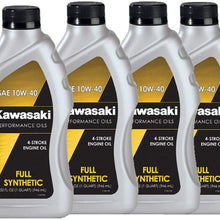 KAWASAKI PERFORMANCE 4-STROKE SEMI-SYNTHETIC OIL, PACK OF 4 QUARTS, 10W-40