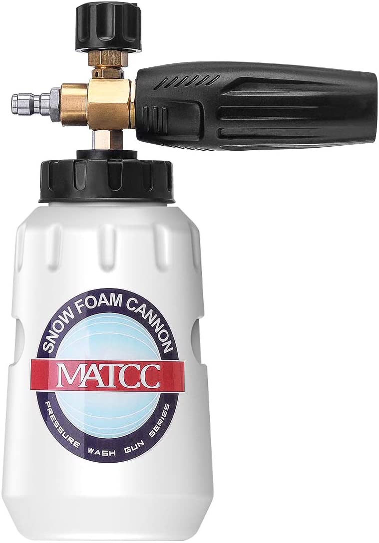 MATCC Foam Cannon III Heavy Duty Car Foam Blaster Wide Nick Bottle Adjustable Snow Foam Lance for Pressure Washer with 1/4'' Quick Connector