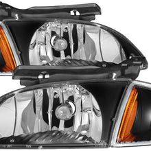 Chevy Cavalier 2000-02 Corner Lamp & Headlights 4Pcs Set With Black Housing