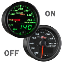 MaxTow Double Vision 260 F Transmission Temperature Gauge Kit - Includes Electronic Sensor - Black Gauge Face - Green LED Illuminated Dial - Analog & Digital Readouts - for Trucks - 2-1/16" 52mm