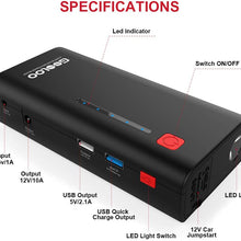 GOOLOO 1200A Peak 18000mAh SuperSafe Car Jump Starter with USB Quick Charge 3.0 (Up to 7.0L Gas or 5.5L Diesel Engine), 12V Portable Power Pack Auto Battery Booster Phone Charger Built-in LED Light