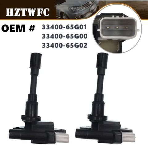 HZTWFC 2 Pack Ignition Coil Compatible for Suzuki Aerio Swift Jimny Carry Ignis SX4 1.3 1.6 33400-65G01 33400-65G00 33400-65G02