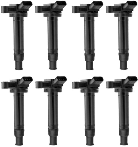 A-Premium Ignition Coils Pack Replacement for Toyota Land Cruiser 4 Runner Sequoia Tundra Lexus GS430 LS430 GX470 LX470 LX570 SC430 4.3L 4.7L 8-PC Set