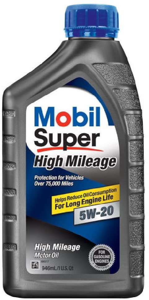 Mobil Super (112903-6PK High Mileage 5W-20 Motor Oil - 1 Quart, (Pack of 6)