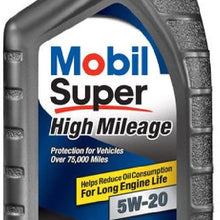 Mobil Super (112903-6PK High Mileage 5W-20 Motor Oil - 1 Quart, (Pack of 6)