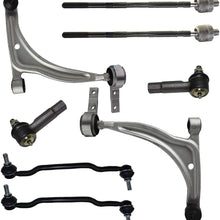 TRIL GEAR Complete 8pc Both (2) Front Lower Control Arm & Ball Joints, Inner & Outer Tie Rod Ends, Stabilizer Sway Bar Links fit for 2002-2006 Altima - [04-08 Maxima]