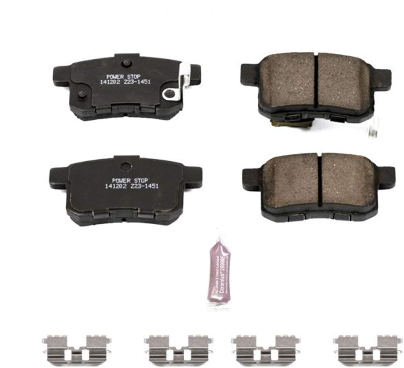 Power Stop Z23-1451, Z23 Evolution Sport Carbon-Fiber Ceramic Rear Brake Pads
