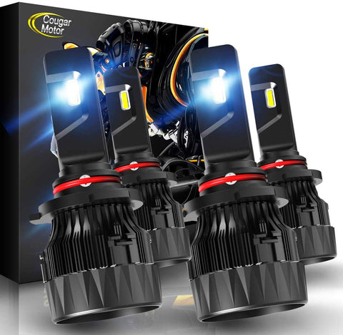 Cougar Motor X-Small 9005 + H11 LED Headlight Bulb, Combo (2 Sets) 10000Lm 6500K Conversion Kit - Cool White CREE