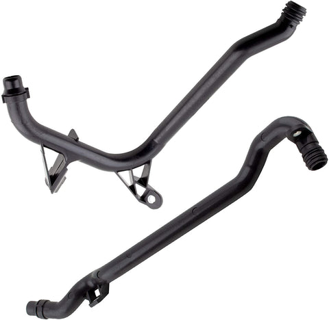 MYSMOT Set of 2 Engine Heater Inlet Pipe and Water Coolant Pipe For 1999-2006 BMW E36 E38 E39 E46 E83 E85 320Ci 323Ci 328Ci 330Ci 330xi 520i X3 X5 Z3 Z4 (w/O-Rings) 11531705210, 11537502525