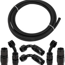 ANPART AN6 12Ft Braided Fuel Line Hose Nylon braided fuel gas pipe hose and AN6 6 pcs Swivel Hose End Fittings