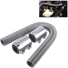 Radiator Hose Kit,with Cap,24"/36"/48'',Polished Stainless Steel,Flexible Kit,W/End Caps Upper&Lower(24 inches)