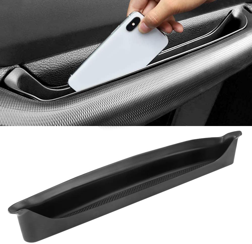 AURELIO TECH Passenger Storage Tray Grab Handle Organizer Phone Holder Accessories with Nonslip Rubber Mat for 2018-2019 Jeep Wrangler JL JLU & 2020 Jeep Gladiator JT