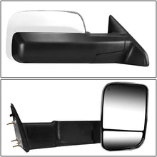 Pair of Chrome Power Heated Glass Flip Up Rear View Side Towing Mirrors Replacement for Dodge Ram 09-16