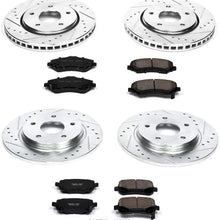Power Stop K4015 Front & Rear Brake Kit with Drilled/Slotted Brake Rotors and Z23 Evolution Ceramic Brake Pads