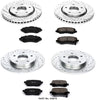 Power Stop K4015 Front & Rear Brake Kit with Drilled/Slotted Brake Rotors and Z23 Evolution Ceramic Brake Pads