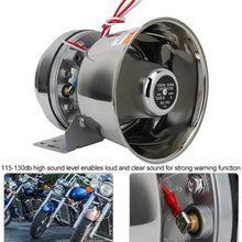 KIMISS 12V Universal Motorcycle Horn,115-130db Stainless Steel Loud Warning Alarm Horn Speaker(Silver)