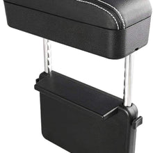 LFOTPP Armrest Box Protector Extender, Car Center Console Armrest Extender, Adjustable Height Comfort Pads,Auto Accessories Universal Fit for All Car Models (Black with White Line)