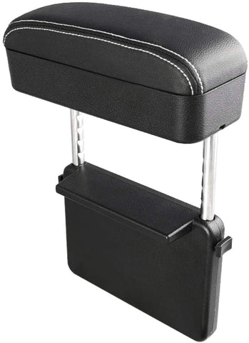 LFOTPP Armrest Box Protector Extender, Car Center Console Armrest Extender, Adjustable Height Comfort Pads,Auto Accessories Universal Fit for All Car Models (Black with White Line)