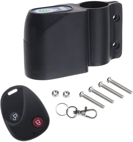 Bicycle Remote Control Anti-Theft Alarm Lock Black Wireless Alarm Siren Shock Vibration Sensor Cycling Lock with Screw Accessories