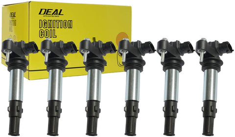 DEAL Pack of 6 New Ignition Coils For Buick Allure/LaCrosse/Rendezvous/Enclave Chevy Traverse/Vectra GMC Acadia Saturn Outlook Saab 9-3 Cadillac SRX/CTS/STS 2.8L 3.6L V6 Replacement# D501C C1508 C1645