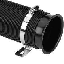 Qiilu Air Intake Tube Cleaner Hose 3inch Universal Cold Air Intake Inlet Pipe Kit Black Flexible Air Duct Hose