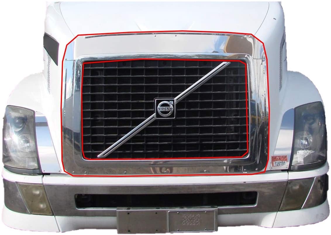 Longroadaccess Volvo VNL 2004-2017 Semi Truck Chrome Steel Bug Shield Wind Deflector