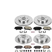Power Stop K6504 Front & Rear Brake Kit with Drilled/Slotted Brake Rotors and Z23 Evolution Ceramic Brake Pads